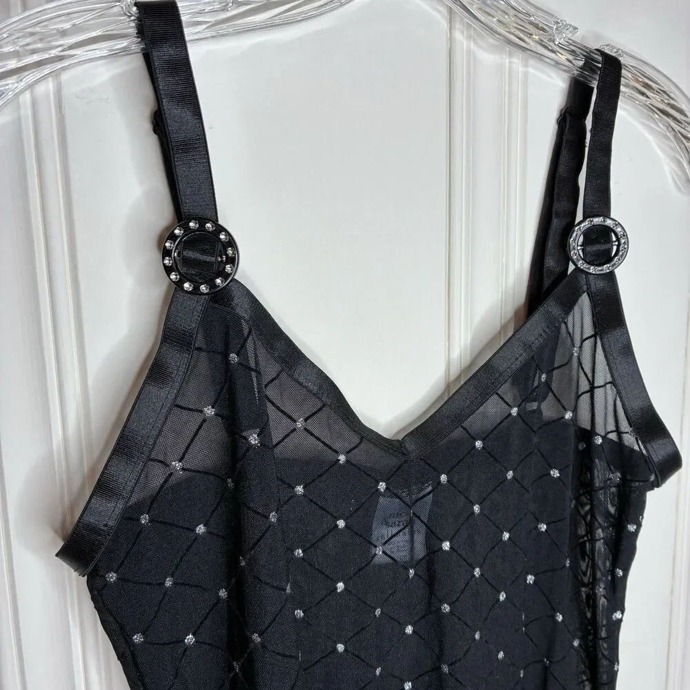 Nick & Sarah Intimates black sheer nightgown Sz S whimsigoth sexy fairycore Y2K